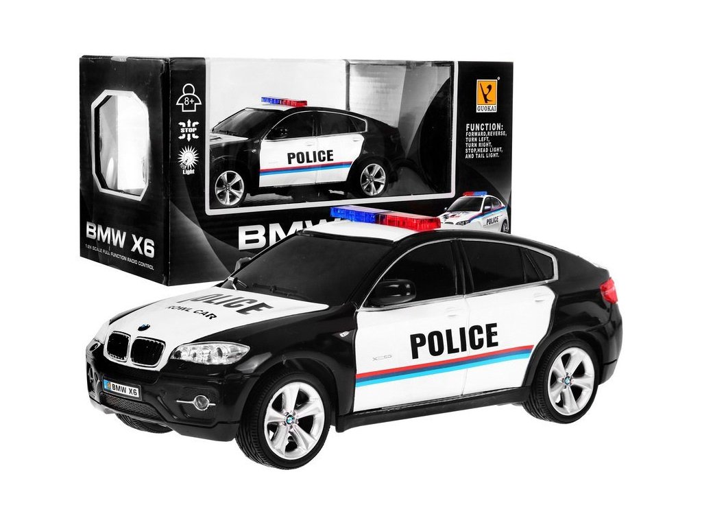 Policejní autíčko na dálkové ovládání R/C BMW X6 1:24