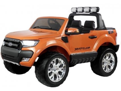 mamido Dětské elektrické autíčko Ford Ranger 4x4 lakované oranžové2