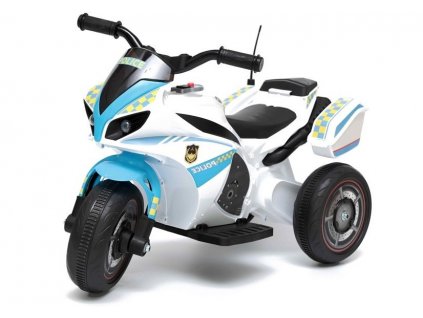 dětská elektrická motorka policie bílo modrá (2)