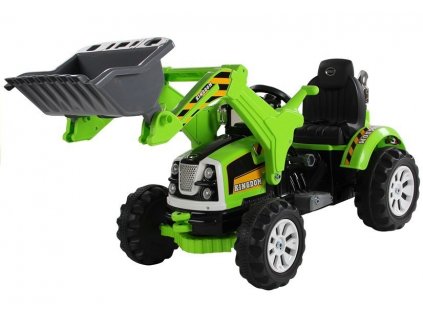 dětský elektrický traktor s radlicí zelený (1)