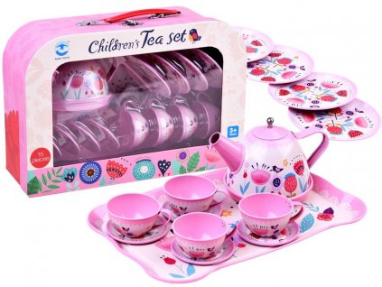 Dětský čajový set v kufříku růžový1