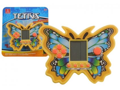 Kapesní elektronická hra Tetris motýl žlutá1