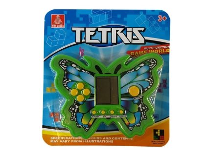 Kapesní elektronická hra Tetris motýl zelená1