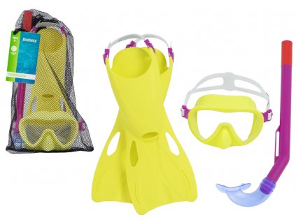 Potápěčská sada pro větší děti žlutá šnorchl, brýle a ploutve04 (1)