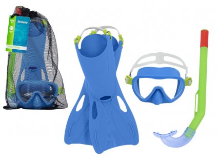 Potápěčská sada pro děti modrá šnorchl, brýle a ploutve01