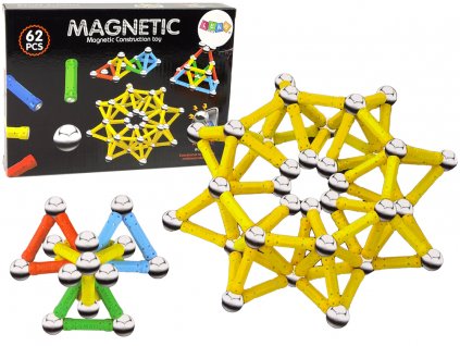 Magnetická stavebnice Magnetic 62 dílů1