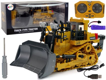 Buldozer s dálkovým ovládáním a pohyblivou lžící 2.4G