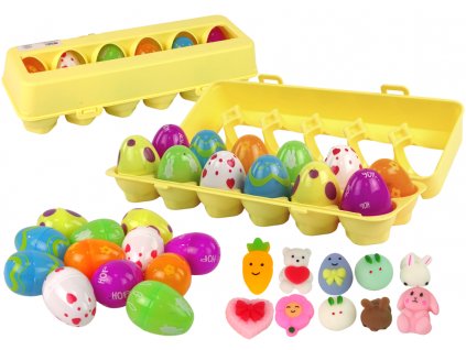 Sada Velikonočních vajíček s antistresovými figurkami 12 kusů