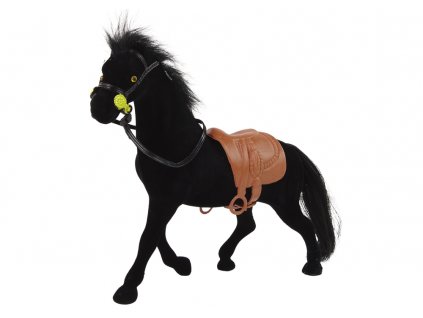 Sametová figurka černý kůň