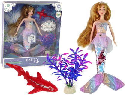 Panenka Emily mořská víla s doplňky růžová