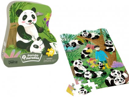 Puzzle Panda s bambusem 48 dílků