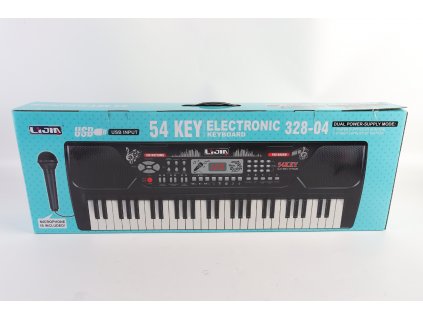 Velký Dětský keyboard multifunkční s mikrofonem 54 kláves černý