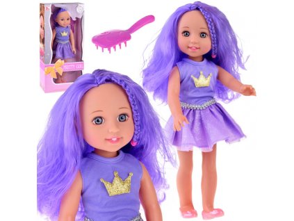 Panenka královna s fialovými vlasy 38 cm
