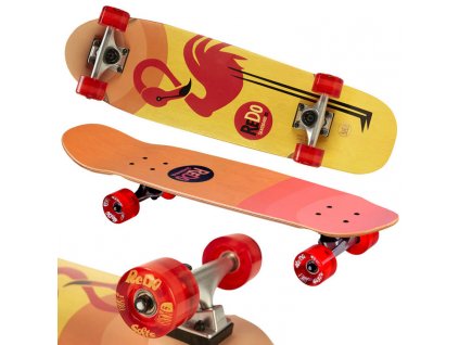 Dřevěný skateboard ReDo Plameňák