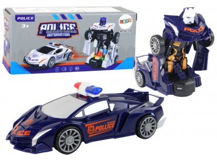 Policejní Auto Robot 2v1 Transformers modré
