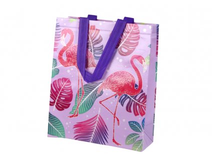 Dárková taška Flamingo 30,5cm x 24,5cm x 10cm fialová
