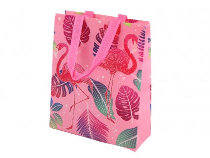 Dárková taška Flamingo 30,5cm x 24,5cm x 10cm růžová