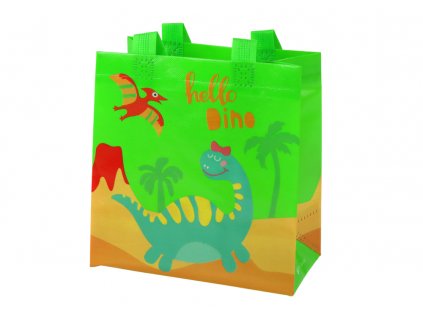 Dárková taška Dinosaurus 23cm x 21,5cm x 11cm zelená