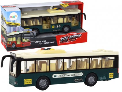 Městský autobus 1:16 s efekty zelený