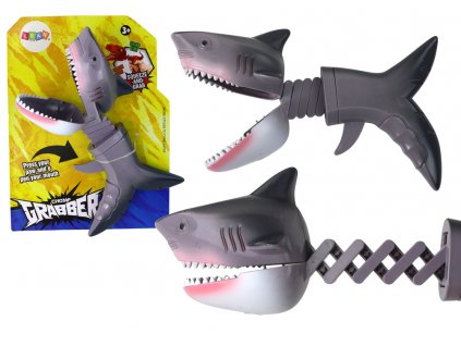 Pistole kousající žralok na pružině šedá