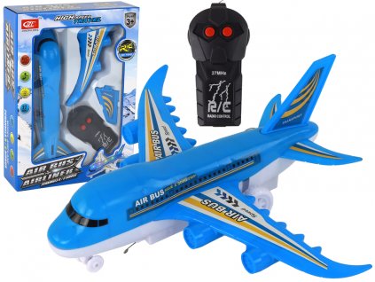 Letadlo AIR BUS na dálkové ovládání R/C s efekty modré