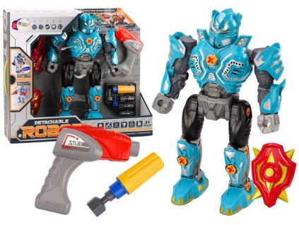 Šroubovací robot zbraně vrtačka šroubovák světla a zvuky tyrkysový