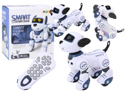 Interaktivní robotický pes na dálkové ovládání tančí a plní příkazy modrý