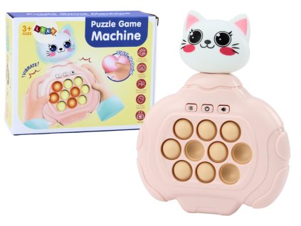 Hra Pop-It Kočička růžová konzole na zručnost senzorický ovladač vibrace