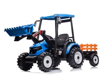 Dětský elektrický traktor Hercules s přívěsem 24V modrý10