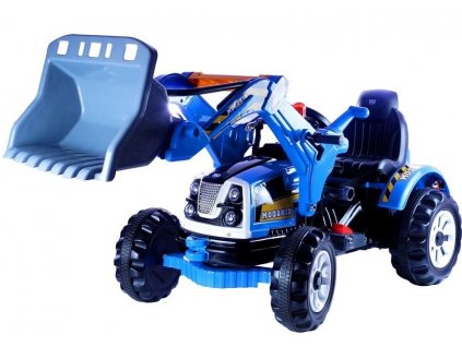 Dětský elektrický traktor s nakládací lžíci 12V modrý