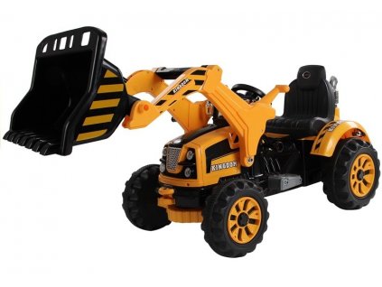 Dětský elektrický traktor s nakládací lžíci 12V žlutý