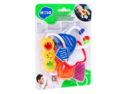 Oblíbené klasické kousátko chrastítko klíče svítí,Huile Toys 3316