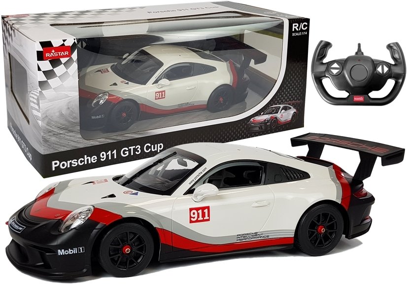 mamido Auto na dálkové ovládání Porsche 911 GT3 CUP RC 1:14 bílé