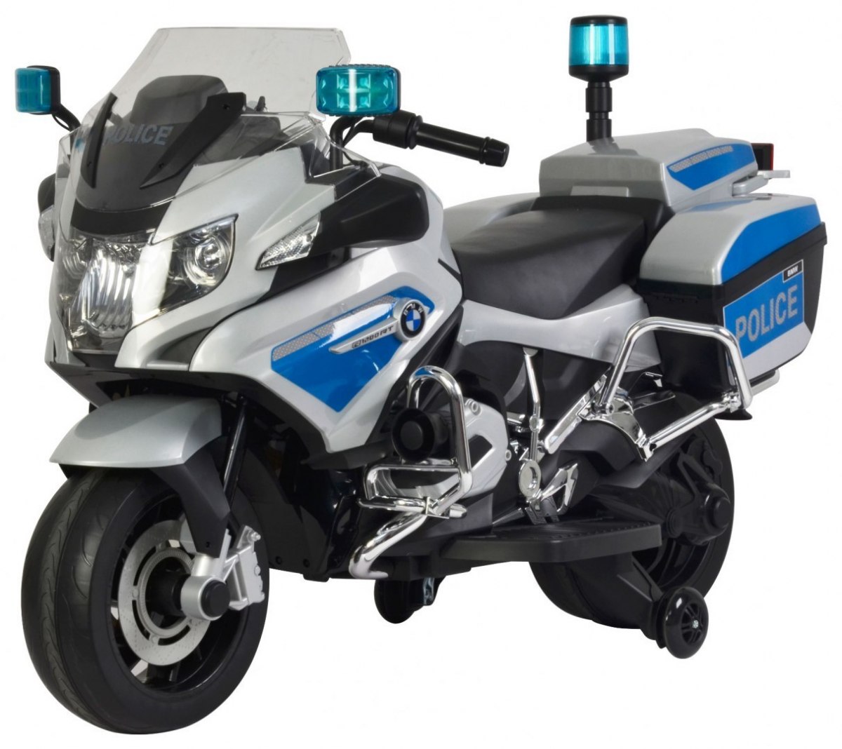 mamido Dětská elektrická motorka BMW R1200 Policie stříbrná