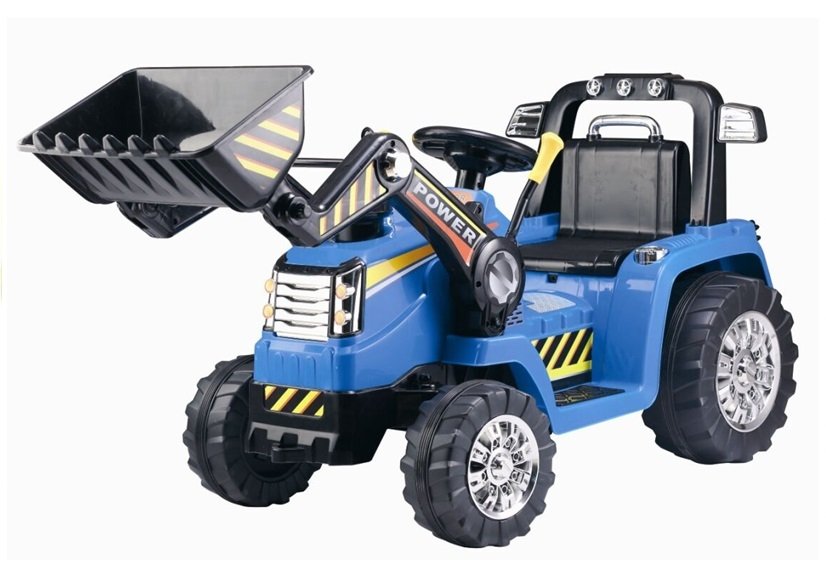 Levně mamido Dětský elektrický traktor Power s radlicí modrý