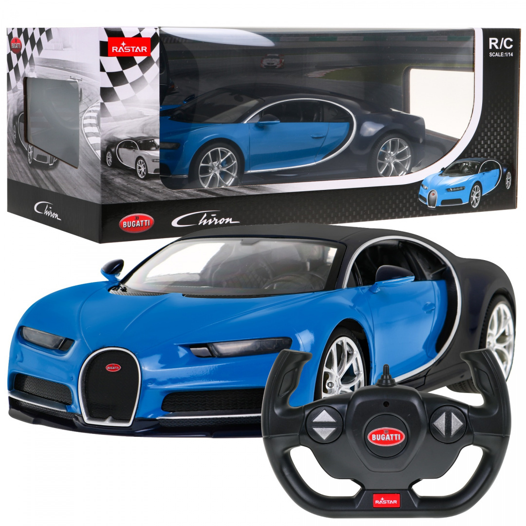 mamido Auto na dálkové ovládání RC Bugatti Chiron Rastar 1:14 modré