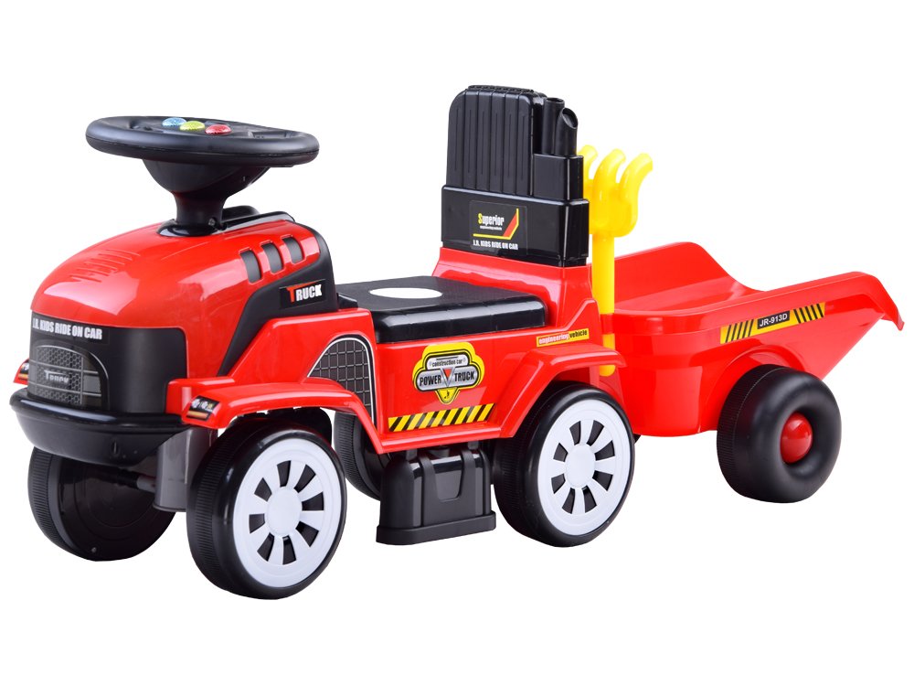 mamido Dětské odrážedlo traktor Truck s přívěsem červené