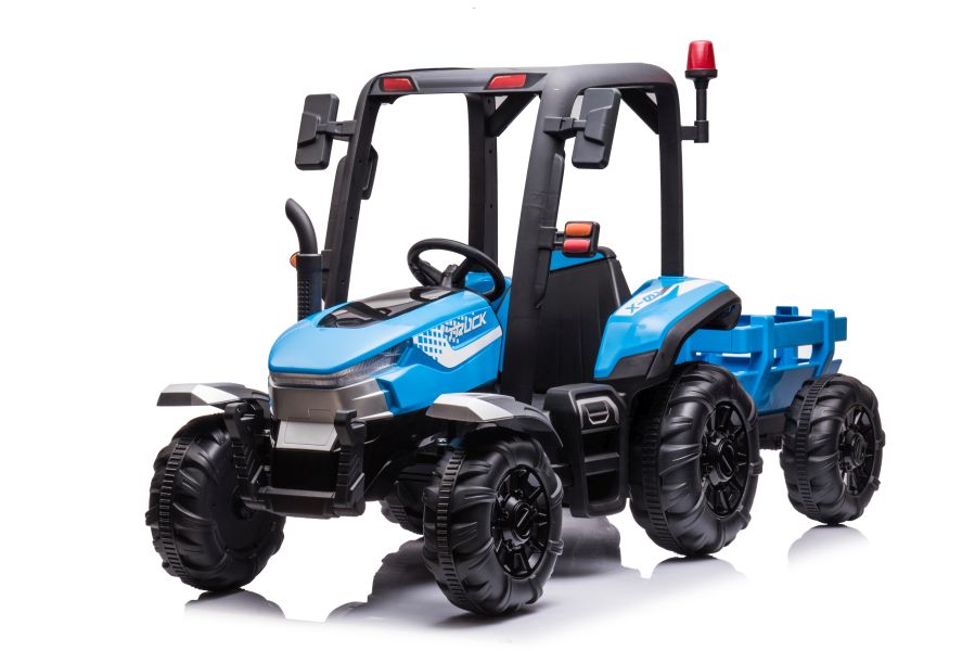 Levně mamido Dětský elektrický traktor s přívěsem BLT modrý