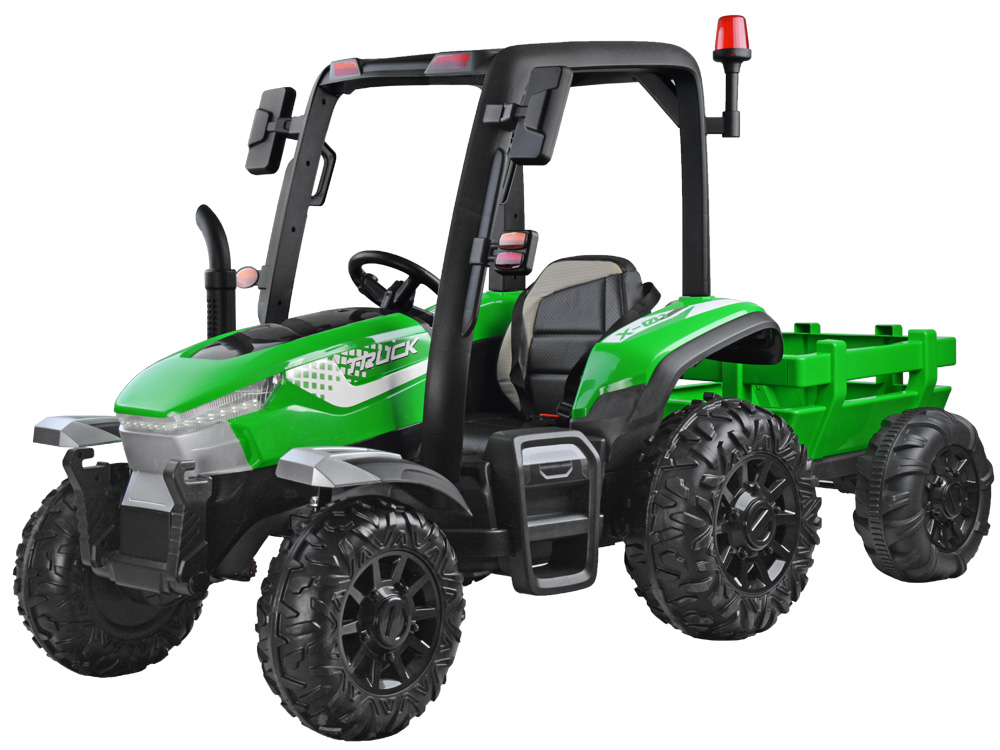 mamido Dětský elektrický traktor s přívěsem Blast 4x4 zelený