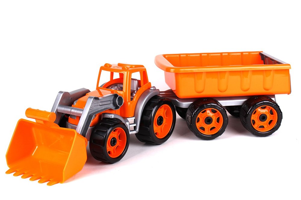 mamido Traktorbagr s přívěsem oranžový