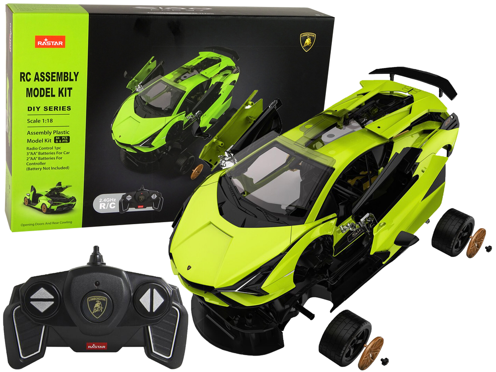 Mamido RASTAR RASTAR Konstrukční autíčko na dálkové ovládání Lamborghini Sian 1:18 zelené RC