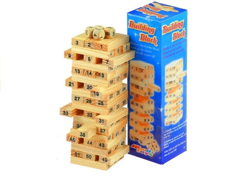 Levně mamido Dřevěná společenská hra věž Jenga