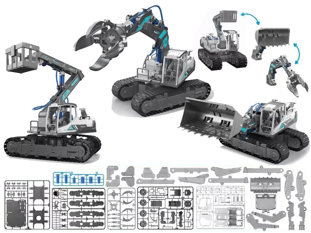 mamido Sada hydraulických strojů 3v1 168 položek