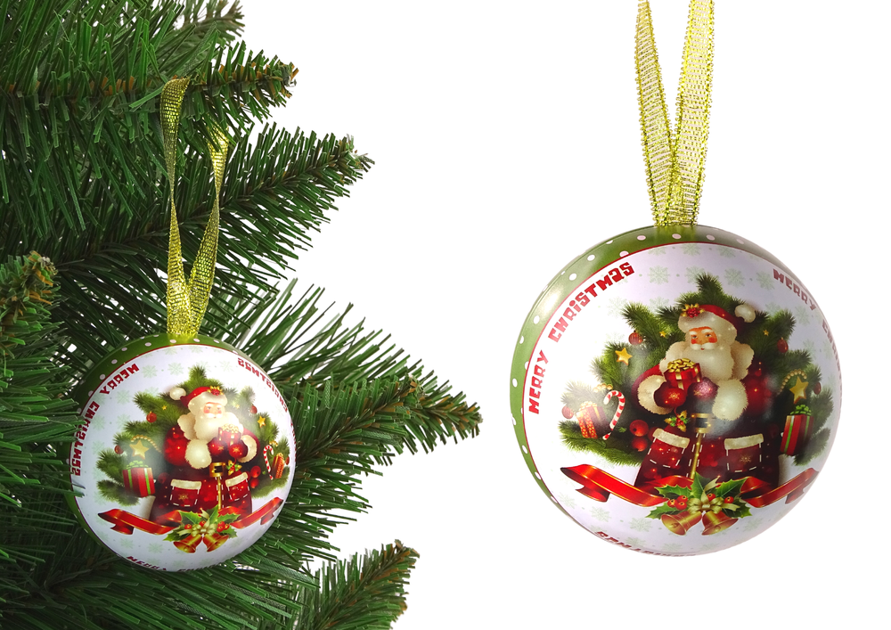 mamido Vánoční kovová dekorace Santa Claus u stromečku