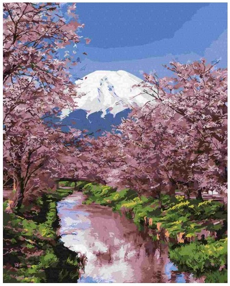 mamido Malování podle čísel Kvetoucí sakura 40x50 cm