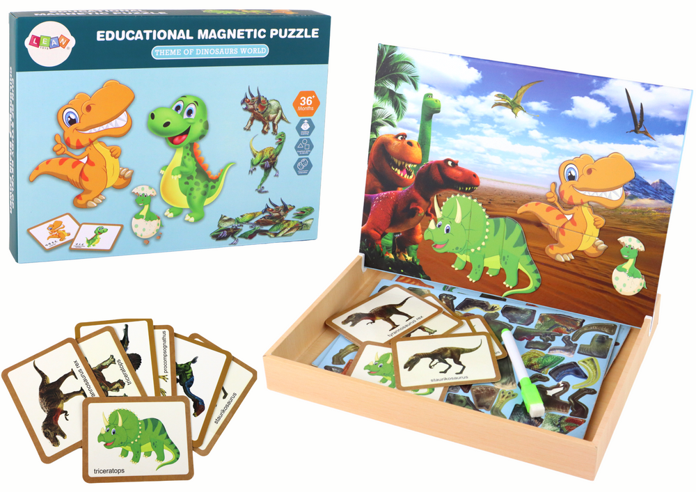 Levně mamido Vzdělávací magnetické puzzle dinosauři