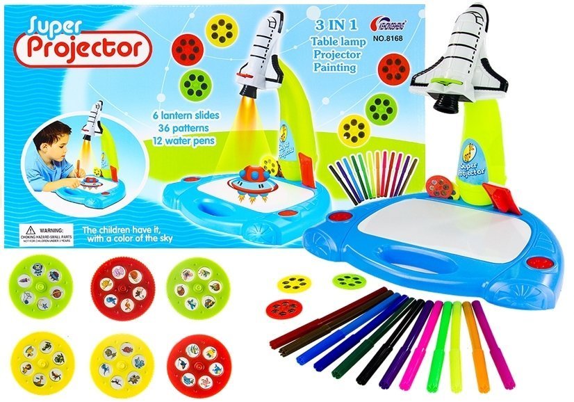 mamido Dětský projektor na malování Raketa s 36 obrázky