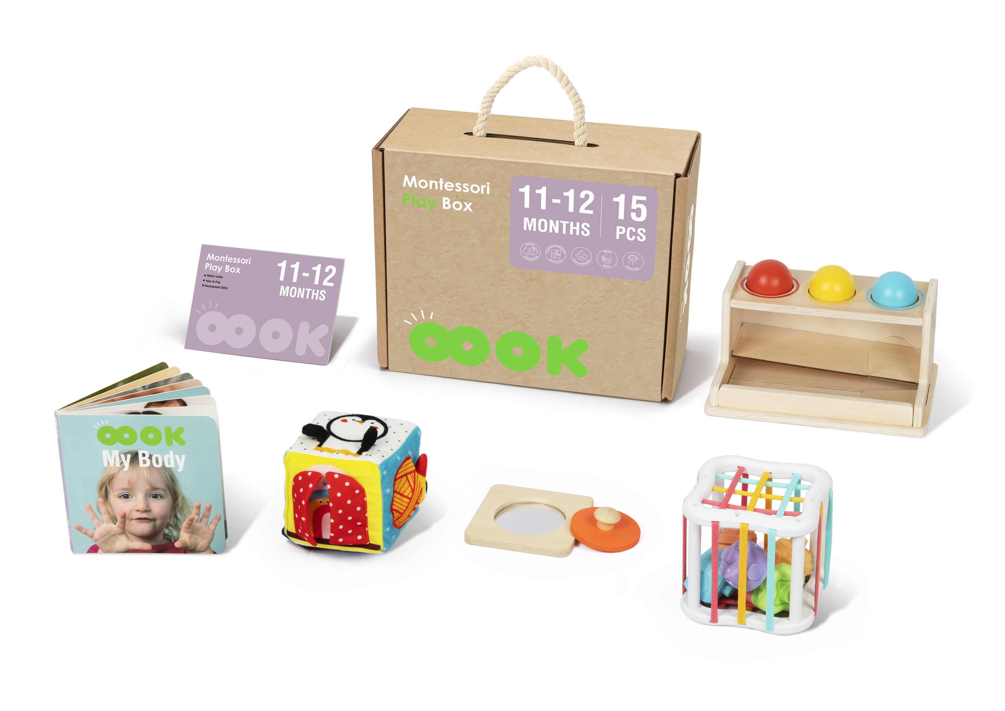 Mamido Montessori box XXL 15ks pro děti 11-12 měsíců