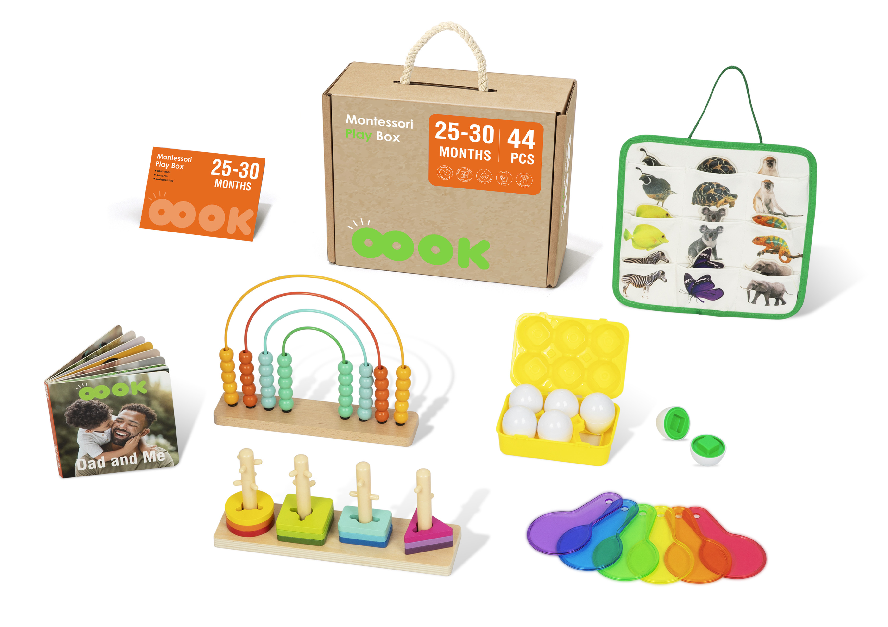 Mamido Montessori box XXL 44ks Geometrické Tvary Barvy 25-30 měsíců