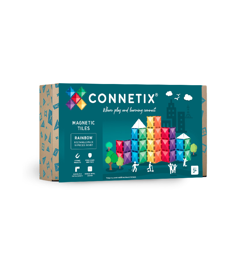 Levně Connetix Connetix Tiles - Magnetická Stavebnice Duhové Obdélníky 18 ks